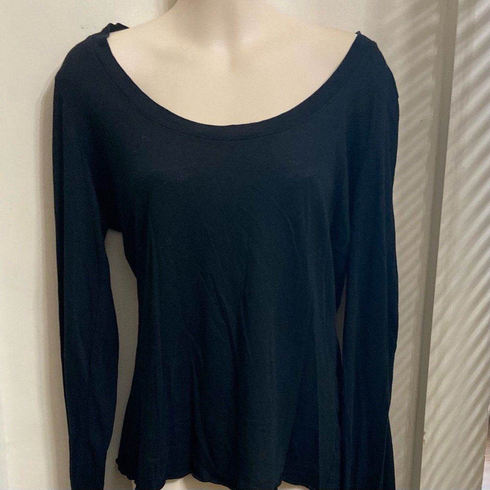 Eighty Six Black Liw Scoop Long-sleeve Top - Size M-L